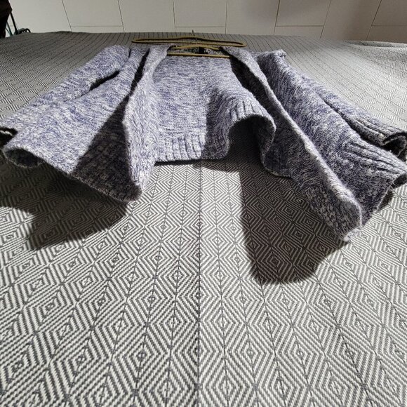 Gap Blue & White Speckle Open Knit Cardigan Sweater Size Large - Picture 2 of 5